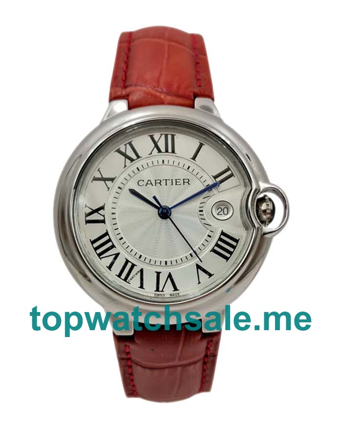 Best 1:1 Cartier Ballon Bleu W69016Z4 Replica Watches With Silver Dials For Men