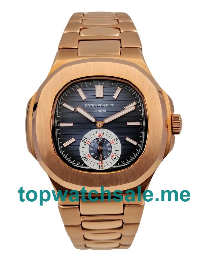 UK Best Quality Replica Patek Philippe Nautilus 5980/1R With Blue Dials And Rose Gold Cases For Sale