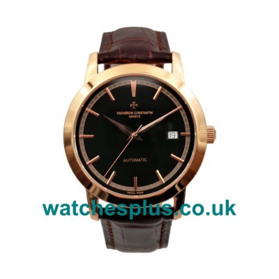 UK Best Quality Replica Vacheron Constantin Traditionnelle With Black Dials And Rose Gold Cases For Sale