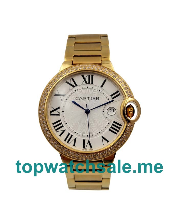 Perfect 42 MM Ballon Bleu De Cartier WE9007Z3 Fake Watches With Silver Dials For Sale