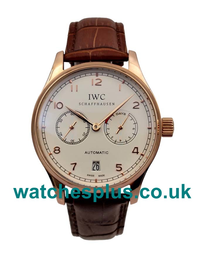 UK Perfect 1:1 Replica IWC Portugieser IW500113 With White Dials And Rose Gold Cases For Men