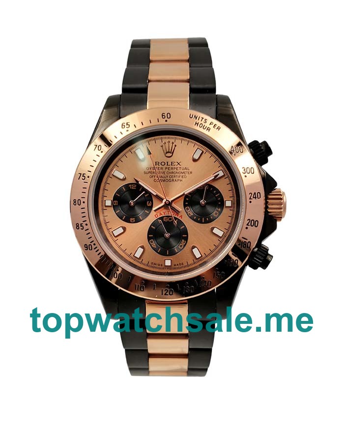 UK Top Swiss Fake Rolex Daytona 116505 With Champagne Dials And Steel & Rose Gold Cases For Sale