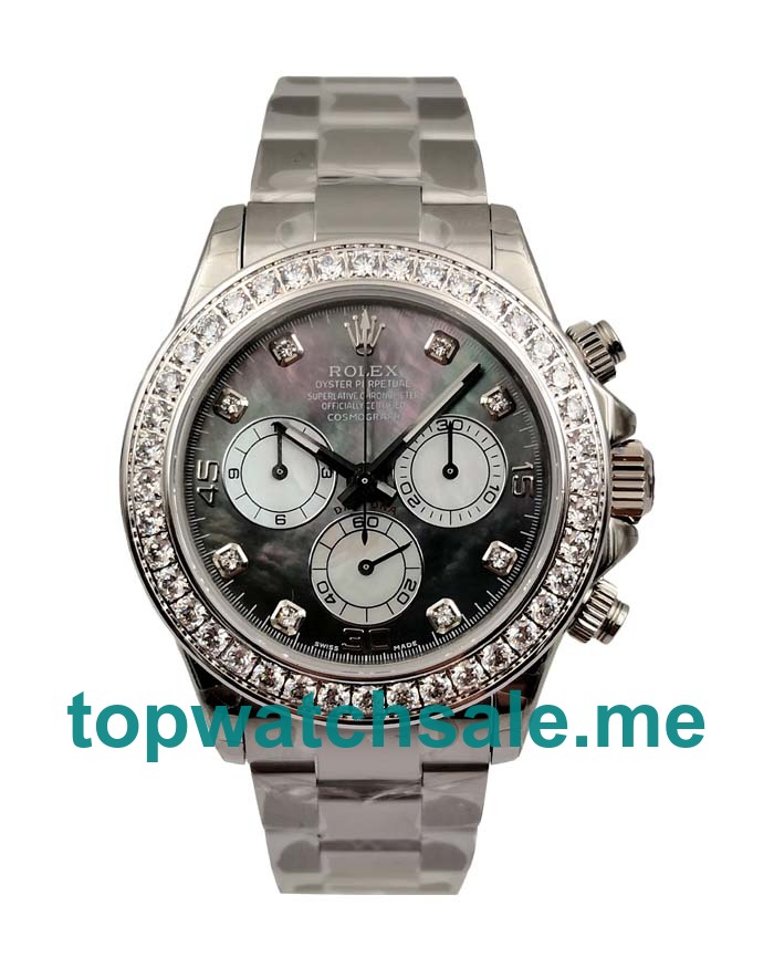 UK Cheap Rolex Daytona 116519 Replica Watches With Black Mother-Of-Pearl Dials For Sale