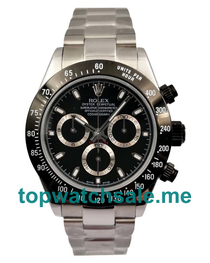 UK High Quality Rolex Daytona 116500 LN Replica Watches With Black Dials For Men