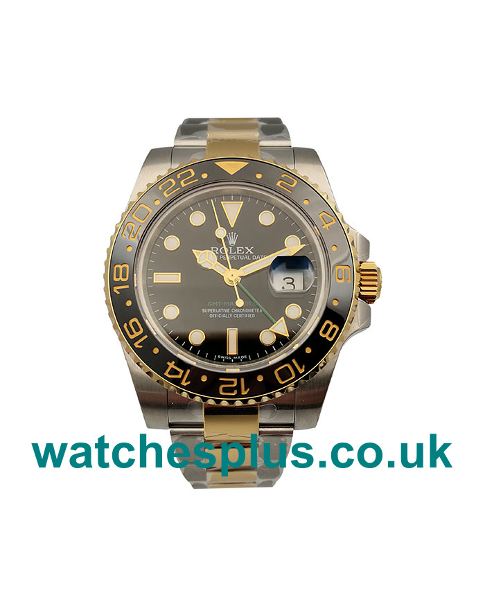 UK Cheap 40 MM Rolex GMT-Master II 116713 LN Replica Watches With Black Dials For Sale