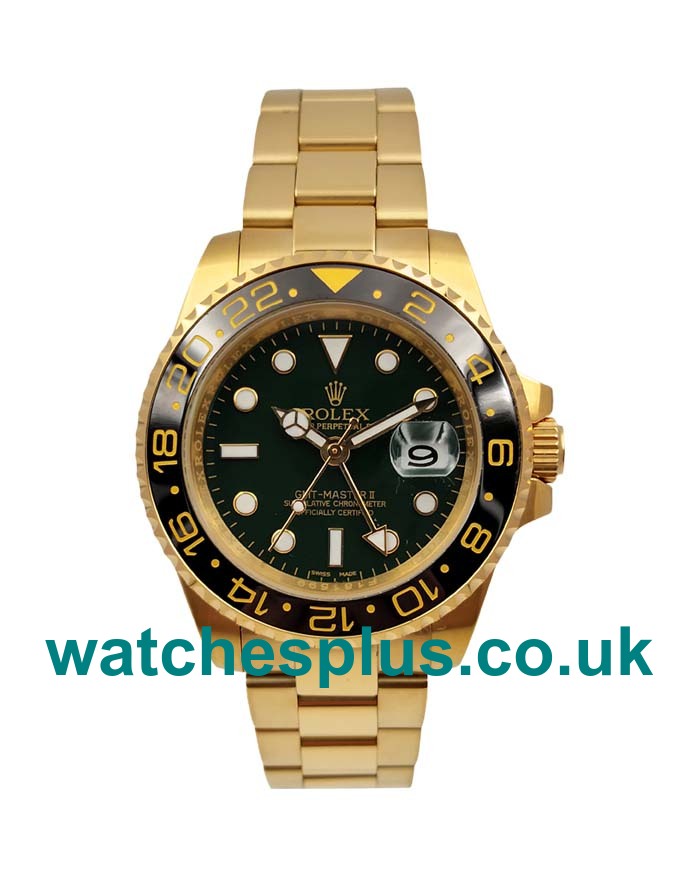 UK Perfect 1:1 Rolex GMT-Master II 116718 Replica Watches With Black Dials For Sale