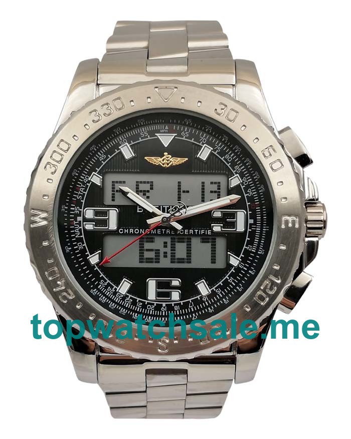 48.5 MM Cheap Breitling Professional Replica Watches With Black Dials For Men