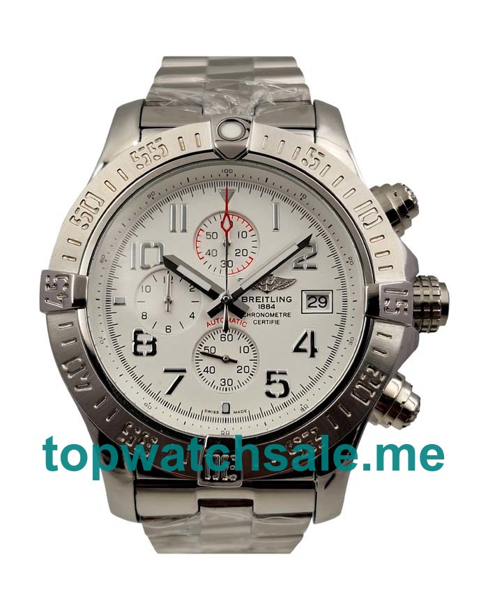 Top Quality Breitling Super Avenger A13370 Replica Watches With White Dials For Men