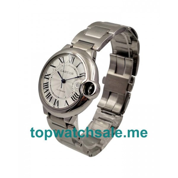 UK Top Quality Cartier Ballon Bleu W69012Z4 Replica Watches With Silver Dials And Steel Cases For Sale