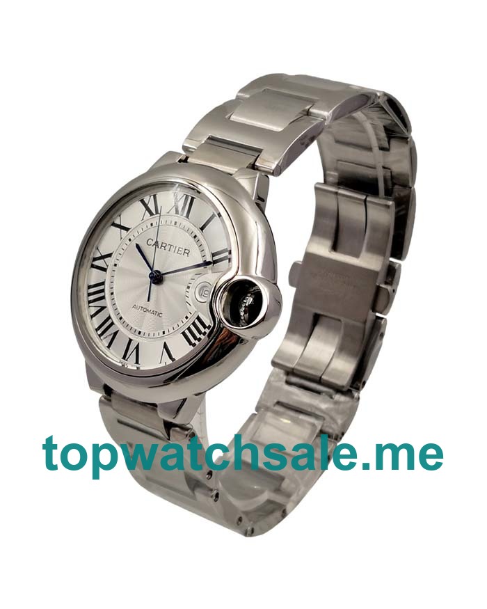 UK Top Quality Cartier Ballon Bleu W69012Z4 Replica Watches With Silver Dials And Steel Cases For Sale