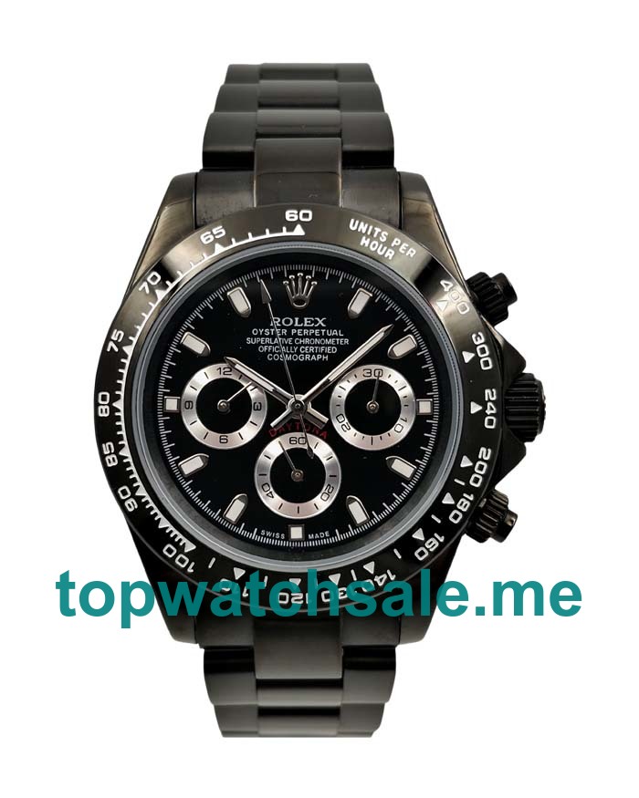 40 MM Best Quality Rolex Daytona 116500 Replica Watches With Black Dials For Sale