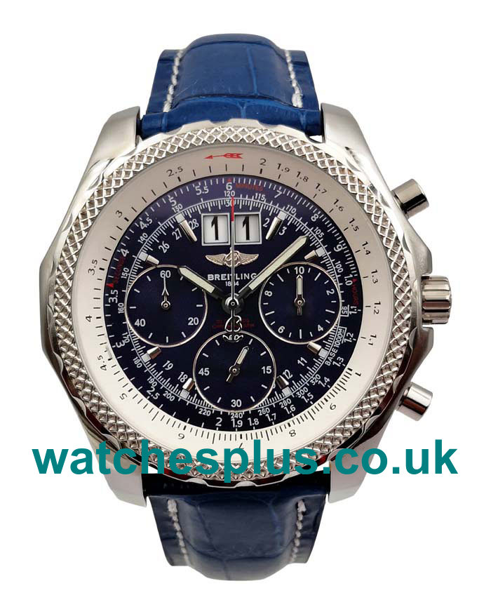 UK Luxury 1:1 Breitling Bentley 6.75 A44362 Replica Watches With Blue Dials And Steel Cases For Sale