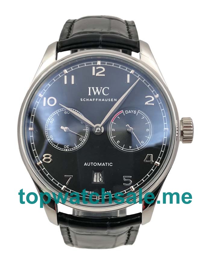 UK Best 1:1 Replica IWC Portugieser IW500703 With Black Dials And Steel Cases For Men