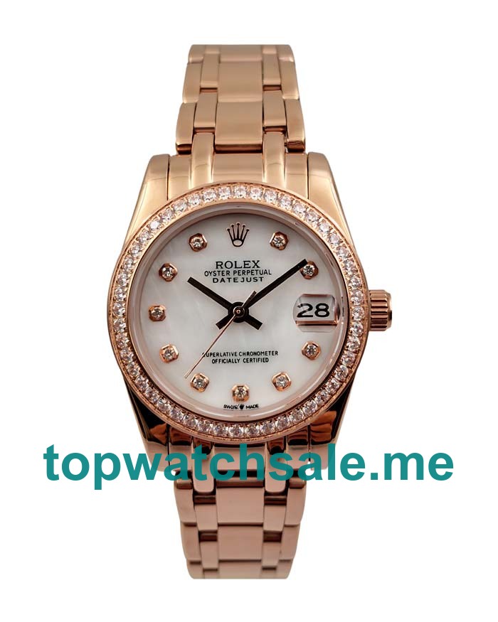 UK Perfect Rolex Pearlmaster 81285 Replica Watches With White Mother-Of-Pearl Dials Online