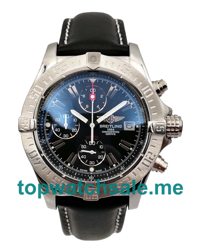 AAA Quality Breitling Super Avenger A13370 Replica Watches With Black Dials For Men