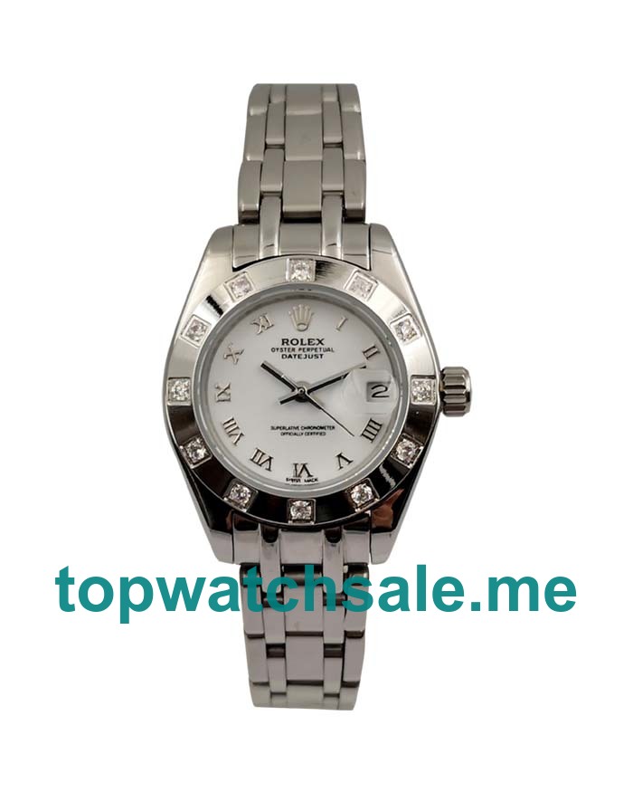 UK Best Quality Rolex Pearlmaster 80319 Replica Watches With White Dials For Sale