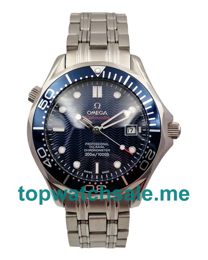 UK Cheap Fake Omega Seamaster 300 M 2222.80.00 With Blue Dials And Steel Cases For Men
