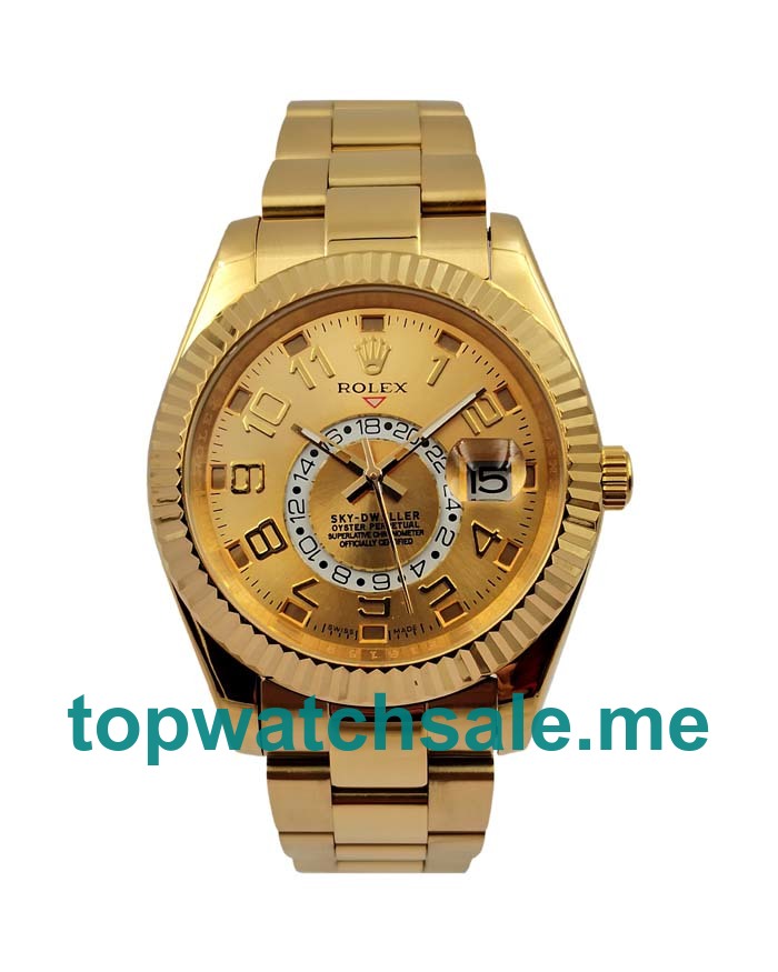 UK Luxury Replica Rolex Sky-Dweller 326938 With Champagne Dials For Sale