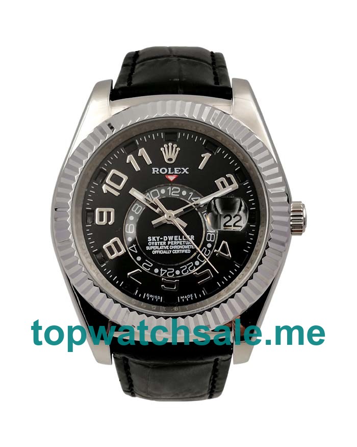 UK Top Quality Rolex Sky-Dweller 326139 Replica Watches With Black Dials For Men