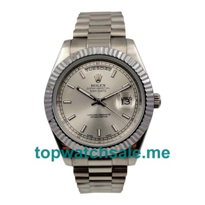 UK Best 1:1 Rolex Day-Date II 218239 Replica Watches With Silver Dials For Sale