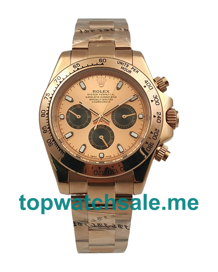 AAA Quality Rolex Daytona 116505 Fake Watches With Rose Dials For Sale