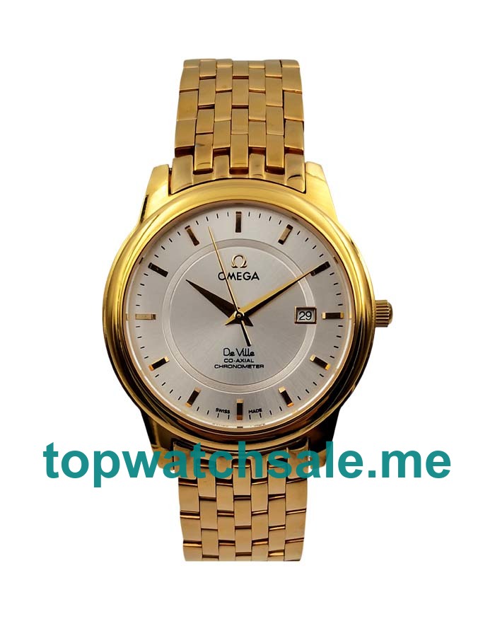 UK High Quality Omega De Ville Prestige 4174.31.00 Replica Watches With Silver Dials For Sale