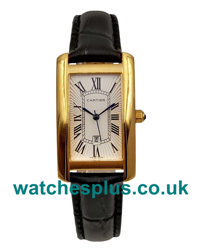 UK Cheap Silver Dials Replica Cartier Tank Americaine W2603156 With Gold Cases For Sale