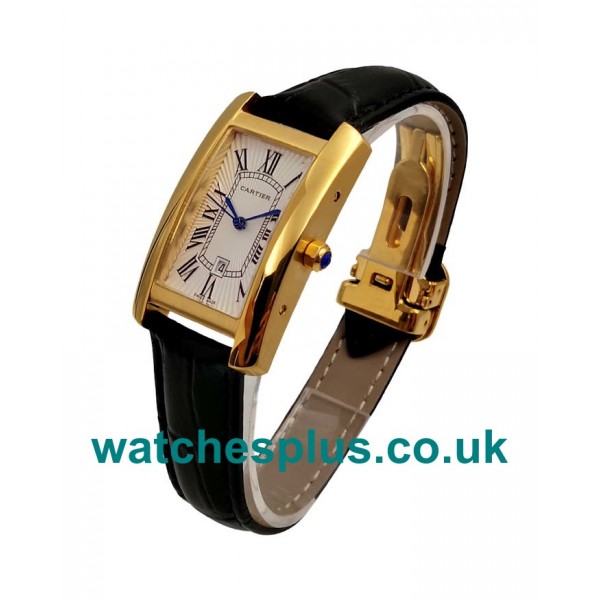 UK Cheap Silver Dials Replica Cartier Tank Americaine W2603156 With Gold Cases For Sale