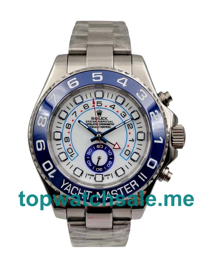 UK AAA Quality White Dials Replica Rolex Yacht-Master II 116680 With Steel Cases For Men
