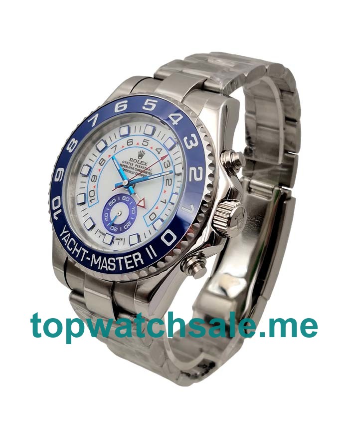 UK AAA Quality White Dials Replica Rolex Yacht-Master II 116680 With Steel Cases For Men