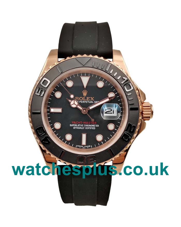 UK Best Quality Rolex Yacht-Master 116655 Replica Watches With Black Dials Online