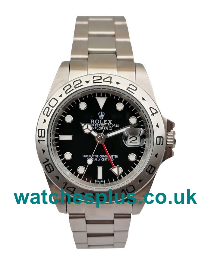 UK Perfect Rolex Explorer II 16570 Replica Watches With Black Dials For Men