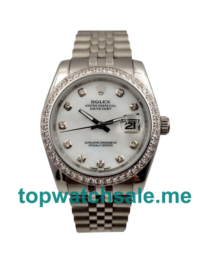 UK Best Quality Rolex Datejust 116244 Replica Watches With Mother-Of-Pearl Dials For Sale