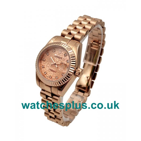 26 MM AAA Quality Rolex Lady-Datejust 179175 Replica Watches With Pink Dials For Sale