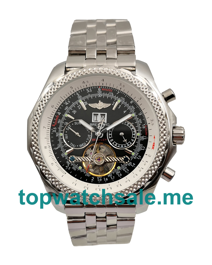 Best 1:1 47 MM Breitling Bentley Mulliner Tourbillon Fake Watches With Black Dials For Men