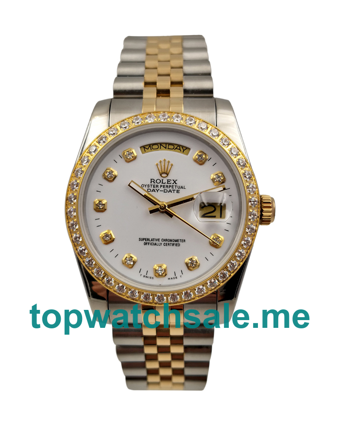 Best Quality Rolex Day-Date 18048 Replica Watches With White Dials For Sale