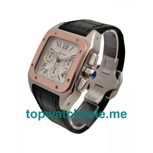 UK Best Quality Cartier Santos 100 W20091X7 Replica Watches With Silver Dials For Sale