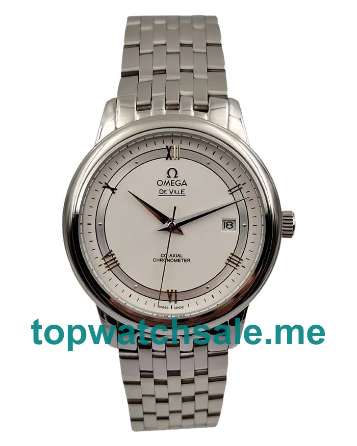 UK AAA Quality Omega De Ville Hour Vision 424.10.37.20.04.001 Replica Watches With White Dials For Men