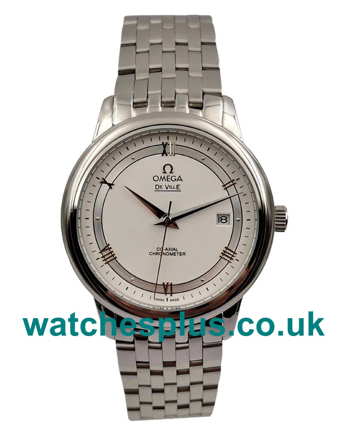 UK AAA Quality Omega De Ville Hour Vision 424.10.37.20.04.001 Replica Watches With White Dials For Men