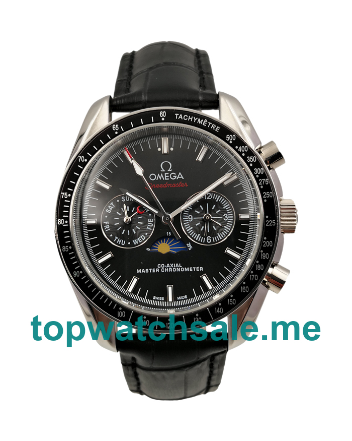 Top Quality Black Dials Omega Speedmaster Moonwatch 304.33.44.52.01.001 Fake Watches For Men