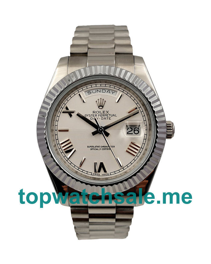UK Best Quality Rolex Day-Date II 228239 Replica Watches With White Dials For Sale
