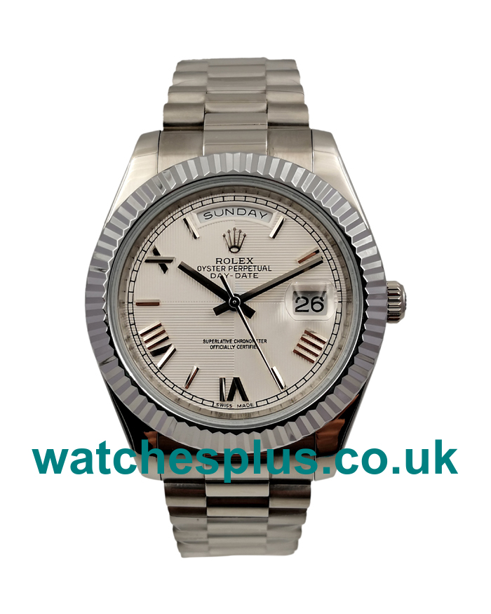 UK Best Quality Rolex Day-Date II 228239 Replica Watches With White Dials For Sale