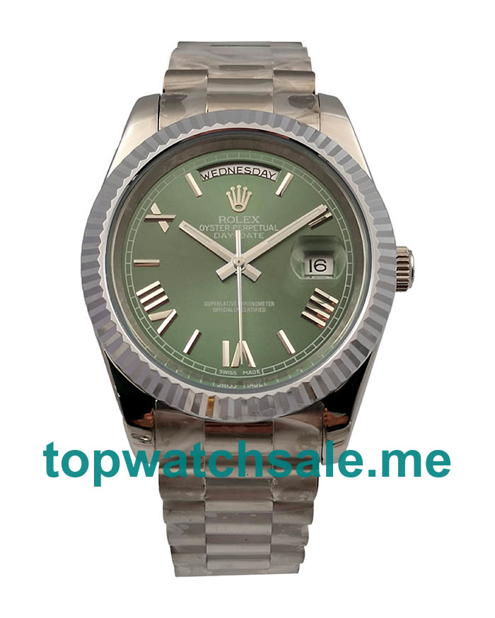 UK High Quality Rolex Day-Date II 228239 Replica Watches With Green Dials For Sale