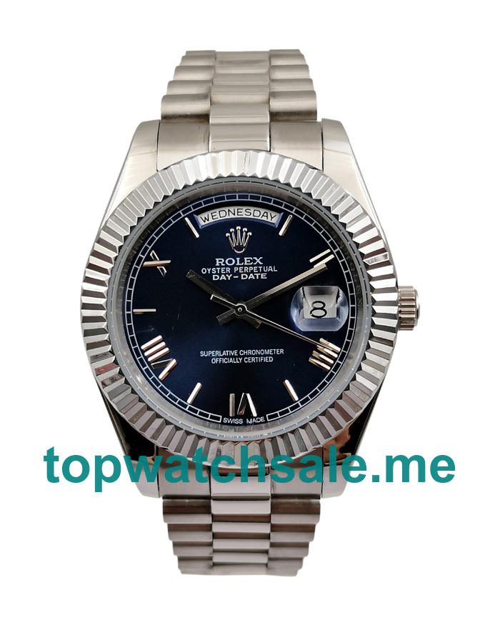 UK Best 1:1 Rolex Day-Date 228239 Replica Watches With Blue Dials For Men