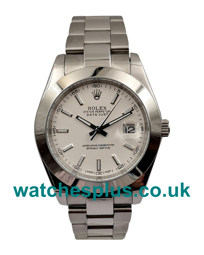 UK AAA Quality Rolex Datejust 126300 Replica Watches With White Dials For Men