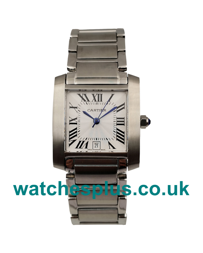 UK Swiss Made Replica Cartier Tank Francaise W51002Q3 With White Dials And Steel Cases Online