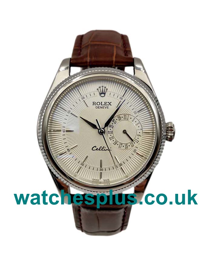 UK Swiss Made 39 MM Replica Rolex Cellini 50519 With Silver Dials And Steel Cases For Men