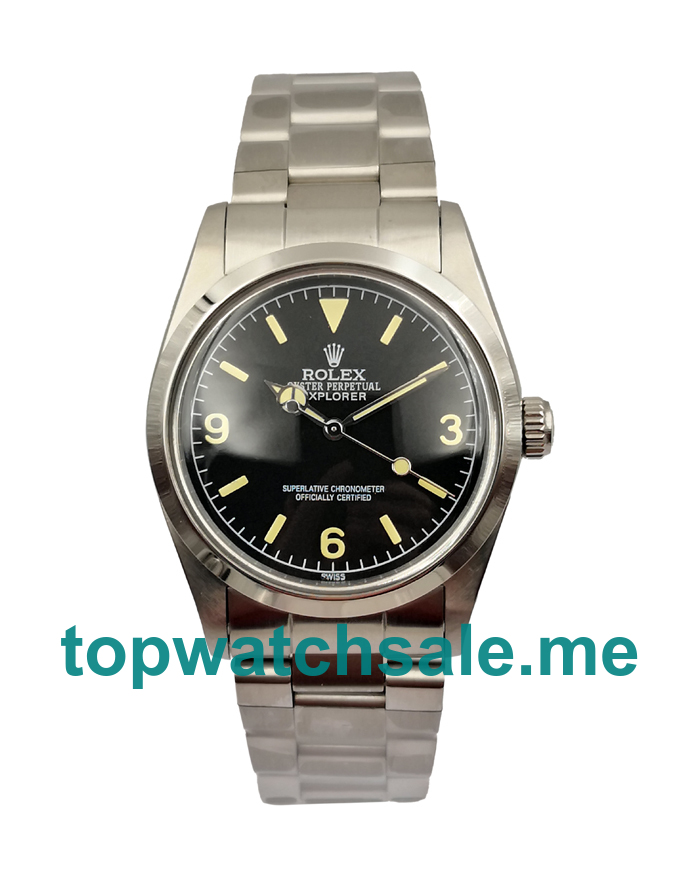 UK Perfect Rolex Explorer 6610 Replica Watches With Black Dials For Men