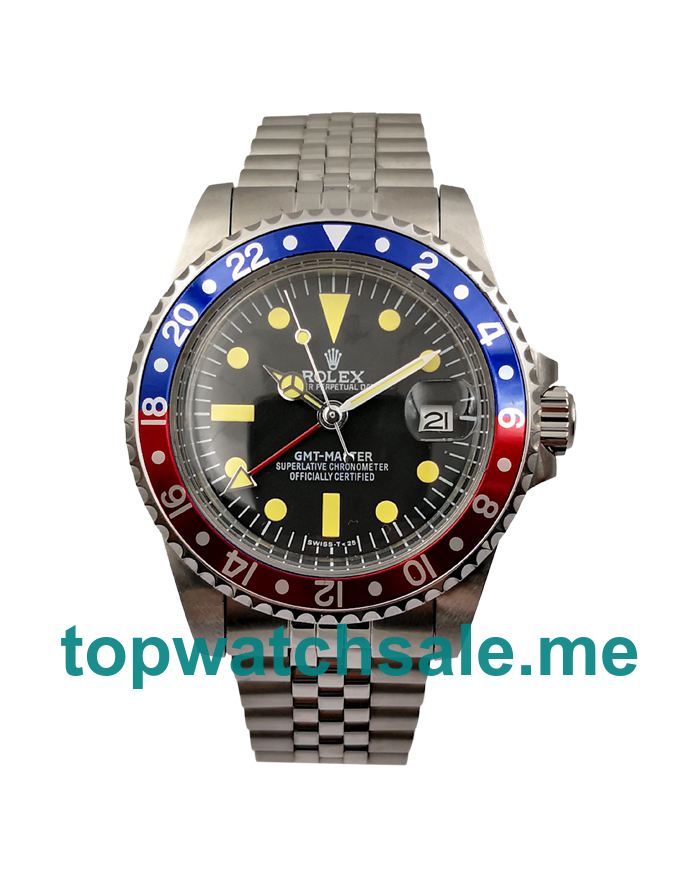 UK Swiss Luxury Replica Rolex GMT-Master 16750 With Black Dials And Steel Cases For Sale 