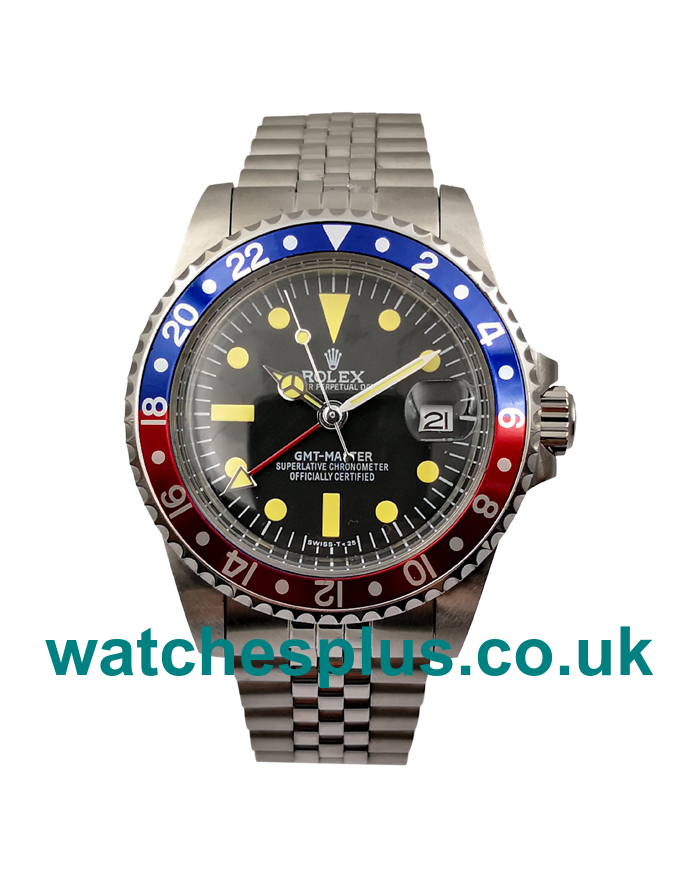 UK Swiss Luxury Replica Rolex GMT-Master 16750 With Black Dials And Steel Cases For Sale 